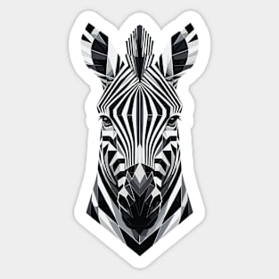 Abstract Geometric Zebra - Monochrome Design Sticker